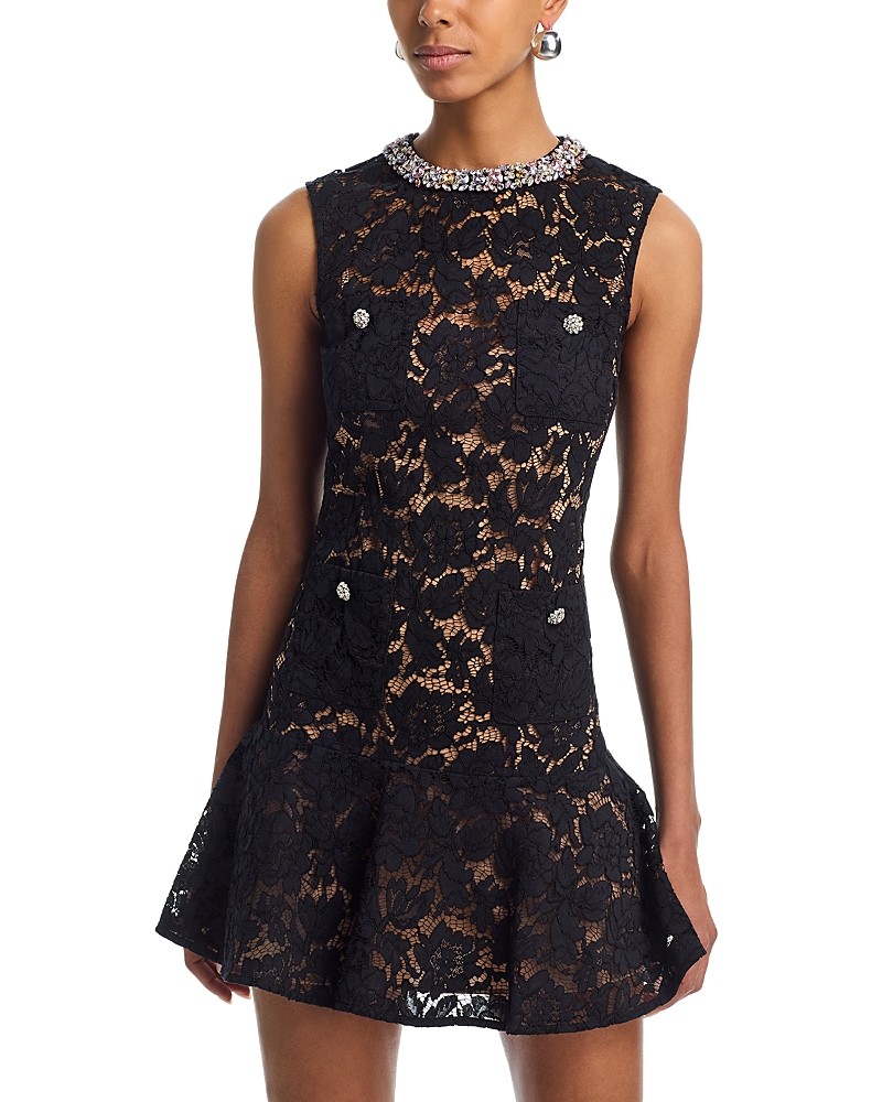 BLACK LACE CRYSTAL MINI DRESS (4)