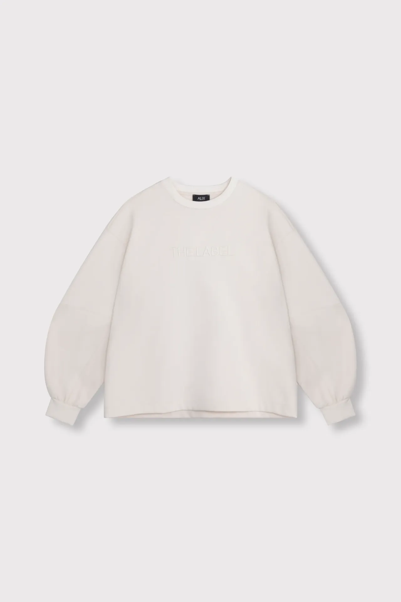 Ladies knitted balloon sleeve sweater cream (XS)