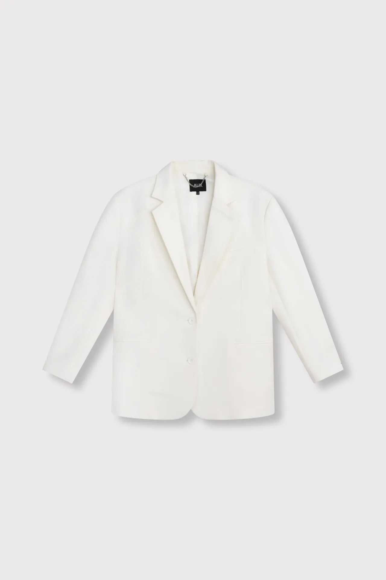 Ladies Woven Flowy Oversized Cream Blazer (XS)