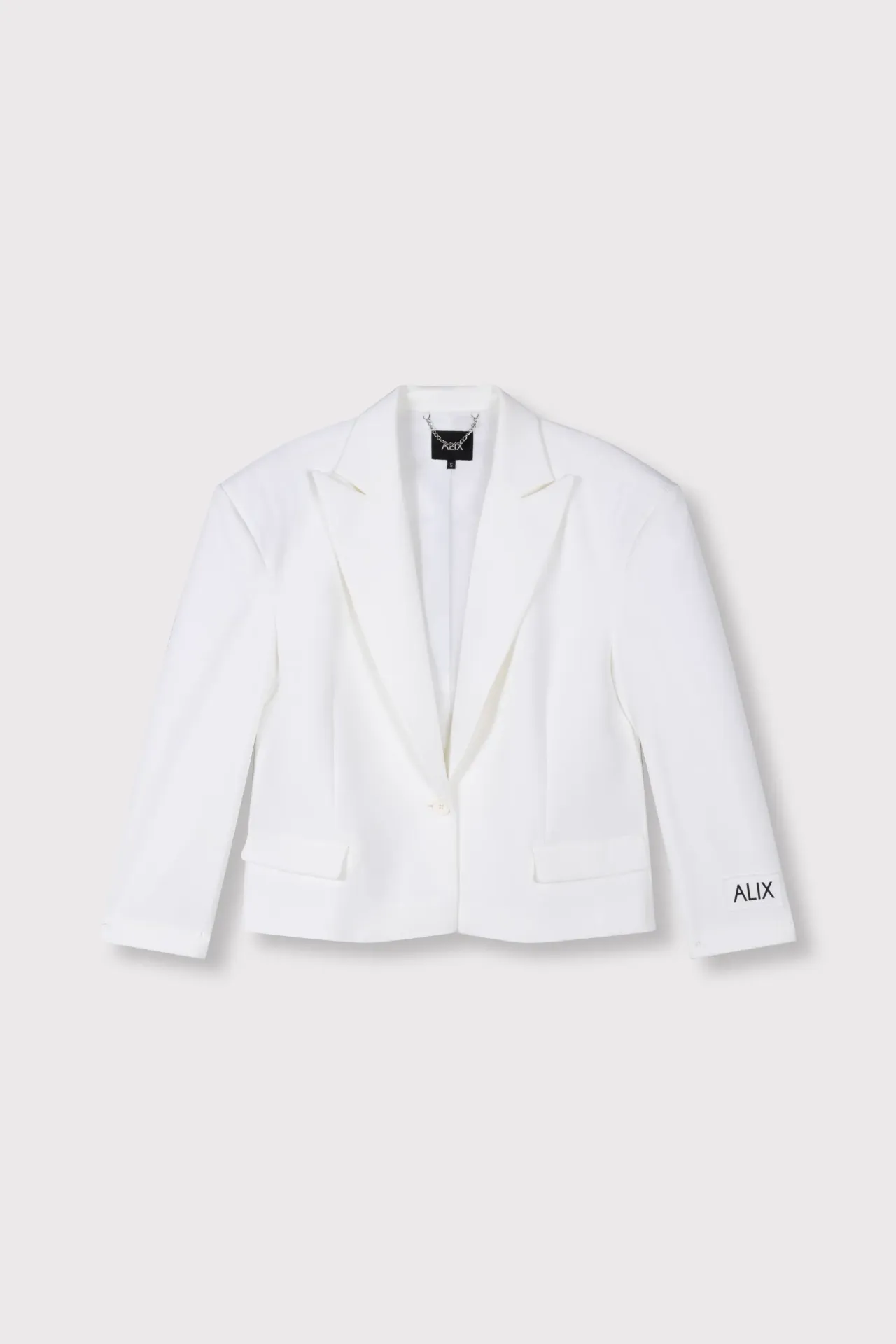 2604401688 ladies woven oversized twill blazer