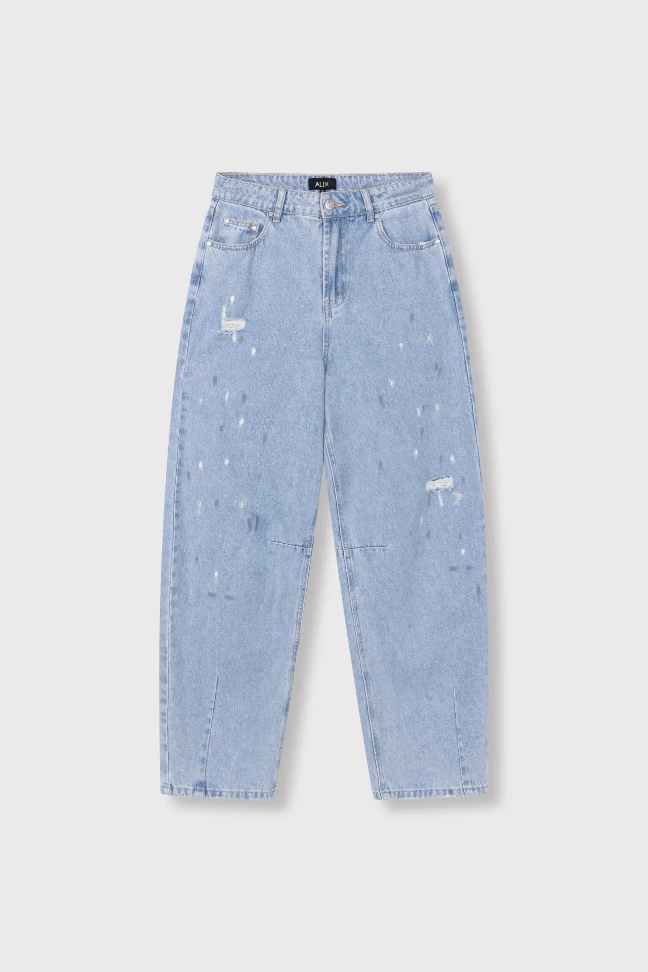 Painted Spot Light Blue Denim Jeans