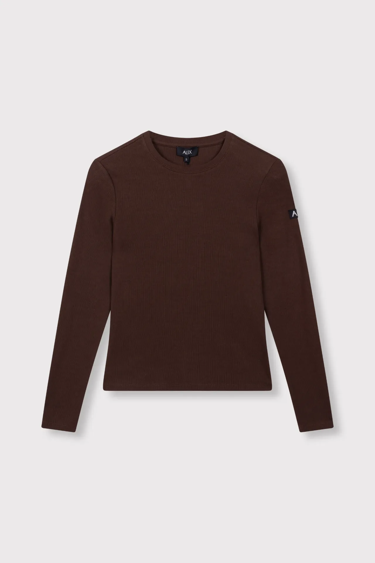 Knitted Rib Longsleeve Warm Brown (XS)