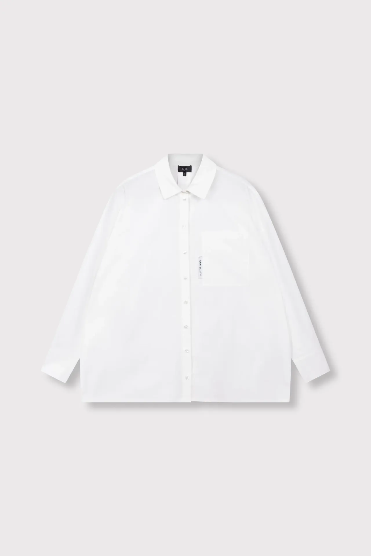 Oversized Soft White Poplin Blouse (XS)